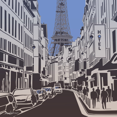 Digital Arts titled "Streets of Paris" by Sergio Kovalov, Original Artwork, 2D Digital Work