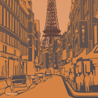 Grafika cyfrowa / sztuka generowana cyfrowo zatytułowany „Streets of Paris. V…” autorstwa Sergio Kovalov, Oryginalna praca,…