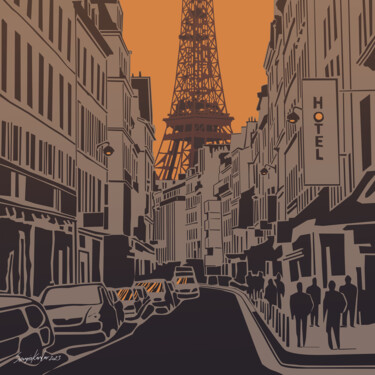 Arts numériques intitulée "Streets of Paris." par Sergio Kovalov, Œuvre d'art originale, Travail numérique 2D