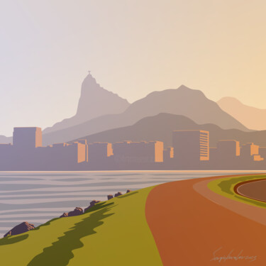 Digitale Kunst getiteld "Sunset in Brazil, R…" door Sergio Kovalov, Origineel Kunstwerk, 2D Digital Work