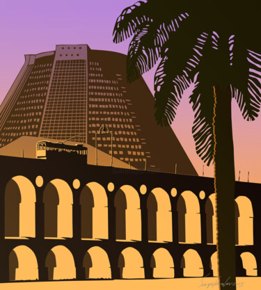Grafika cyfrowa / sztuka generowana cyfrowo zatytułowany „Arches of Lapa, Rio” autorstwa Sergio Kovalov, Oryginalna praca, 2…