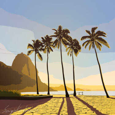 Artes digitais intitulada "Urca Sunrise in Rio…" por Sergio Kovalov, Obras de arte originais, Trabalho Digital 2D