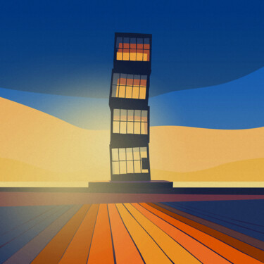 Digitale Kunst getiteld "Barcelona tower" door Sergio Kovalov, Origineel Kunstwerk, 2D Digital Work