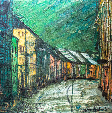 Malarstwo zatytułowany „Surreal street” autorstwa Sergio Kovalov, Oryginalna praca, Olej