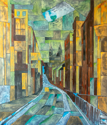 Malerei mit dem Titel "Lviv" von Sergio Kovalov, Original-Kunstwerk, Acryl