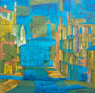 Painting titled "Kyiv Geometry" by Sergio Kovalov, Original Artwork, Acrylic