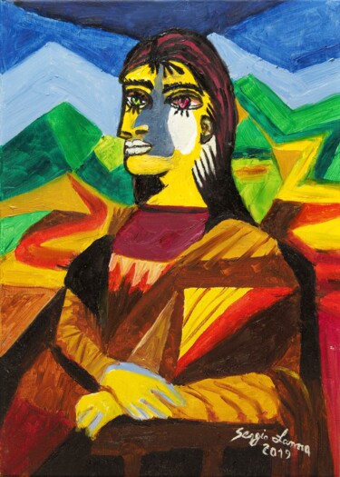 Malerei mit dem Titel "G10cOndA by Picasso" von Sergio Lanna (Sir Joe), Original-Kunstwerk, Öl Auf Keilrahmen aus Holz monti…