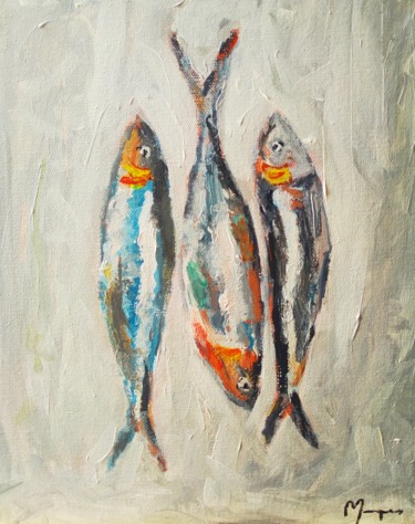Pintura titulada "Sardinhas de Portug…" por Sérgio Marques, Obra de arte original, Acrílico