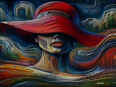 "A mulher do chapéu…" başlıklı Dijital Sanat Sérgio Miranda tarafından, Orijinal sanat, AI tarafından oluşturulan görüntü
