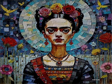 Arts numériques intitulée "Frida Kahlo" par Sérgio Miranda, Œuvre d'art originale, Image générée par l'IA