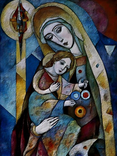 Arte digitale intitolato "Mãe Divina" da Sérgio Miranda, Opera d'arte originale, Immagine generata dall'IA