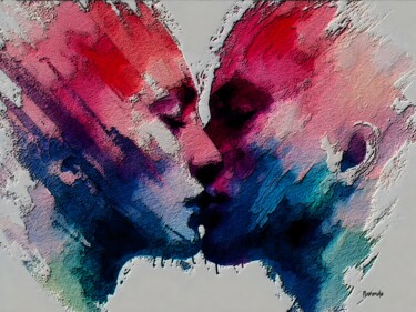 Digitale Kunst mit dem Titel "Amor em Cores Vivas" von Sérgio Miranda, Original-Kunstwerk, KI-generiertes Bild