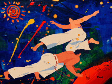 Digitale Kunst mit dem Titel "Capoeira" von Sérgio Miranda, Original-Kunstwerk, Digitale Collage