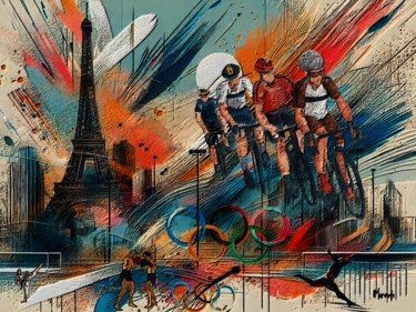 Digital Arts titled "Olimpíadas de Paris" by Sérgio Miranda, Original Artwork, Digital Collage