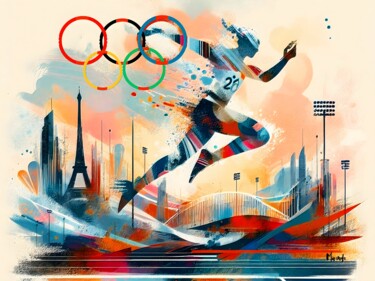 "esporte em Paris" başlıklı Dijital Sanat Sérgio Miranda tarafından, Orijinal sanat, AI tarafından oluşturulan görüntü
