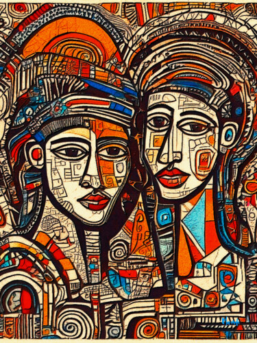 Arte digital titulada "Essência Africana 3" por Sérgio Miranda, Obra de arte original, Imagen generada por IA