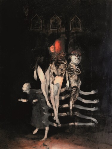 Pittura intitolato "Les os tordus (jusq…" da Sergio Padovani, Opera d'arte originale, Olio