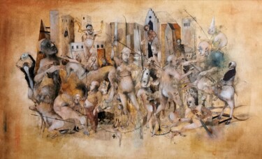 Pittura intitolato "Nœud gordien" da Sergio Padovani, Opera d'arte originale, Olio Montato su Altro pannello rigido