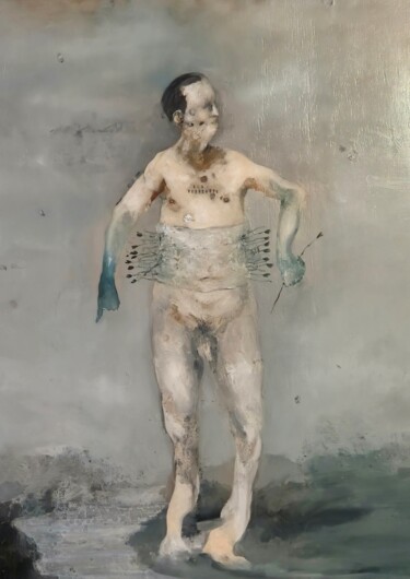 Painting titled "Des blessures comme…" by Sergio Padovani, Original Artwork, Oil Mounted on Wood Stretcher frame