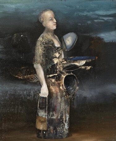 Pintura titulada "L'artiste marchand" por Sergio Padovani, Obra de arte original, Oleo Montado en Bastidor de camilla de mad…