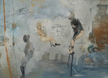 Pittura intitolato "Le jour se sépare d…" da Sergio Padovani, Opera d'arte originale, Olio Montato su Cartone