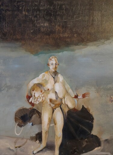 Pittura intitolato "Histoire d'un abîmé…" da Sergio Padovani, Opera d'arte originale, Olio Montato su Telaio per barella in…