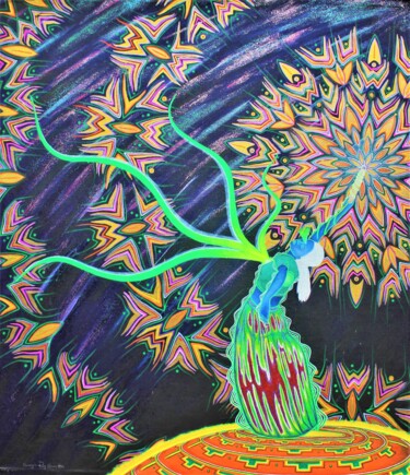 Pintura titulada "Hacedora de Estrell…" por Sergio Rey Sun Han, Obra de arte original, Pigmentos
