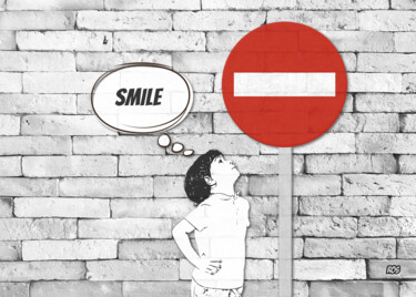 Digitale Kunst getiteld "smile" door Sergio Ros, Origineel Kunstwerk, Digitale collage