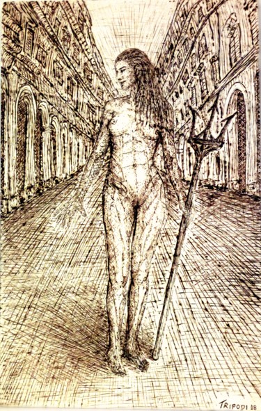 Dessin intitulée "Felsina" par Sergio Tripodi, Œuvre d'art originale, Gravure