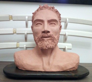 Sculpture titled "Lottatore" by Sergio Tripodi, Original Artwork, Terra cotta