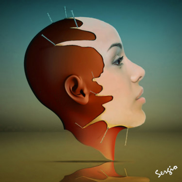 Arte digital titulada "Visage" por Sergio, Obra de arte original, Modelado 3D
