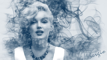 Digitale Kunst mit dem Titel "Marilyn Monroe" von Sergio, Original-Kunstwerk, Digitale Malerei
