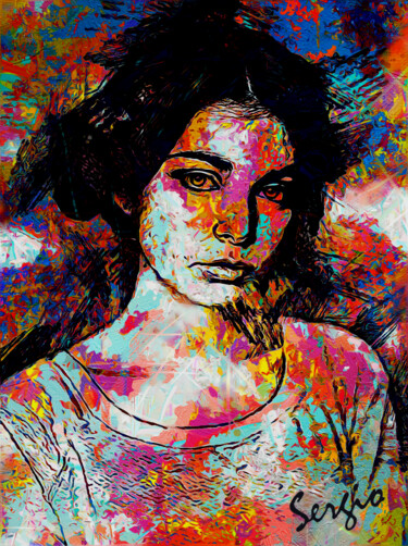 Цифровое искусство под названием "Portrait digital" - Sergio, Подлинное произведение искусства, Цифровая живопись