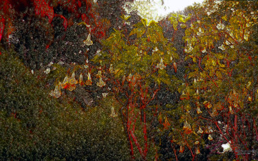 Arts numériques intitulée "Le jardin aux Datur…" par Sergio, Œuvre d'art originale, Peinture numérique