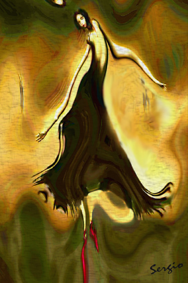 Arts numériques intitulée "la danseuse aux cha…" par Sergio, Œuvre d'art originale, Travail numérique 2D