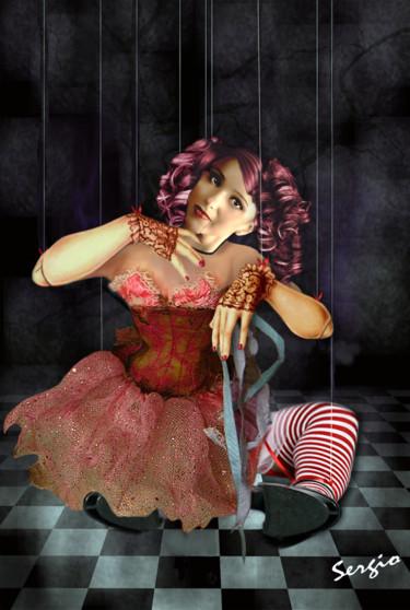 Digitale Kunst getiteld "Puppet on a string" door Sergio, Origineel Kunstwerk, Digitaal Schilderwerk
