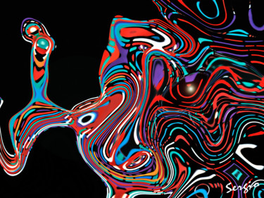 Digital Arts titled "Mouvance5" by Sergio, Original Artwork, Digital Painting