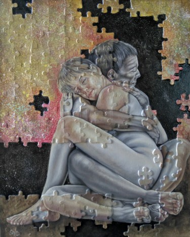 Pintura titulada "Complicidad" por Sergio Calderón, Obra de arte original, Oleo