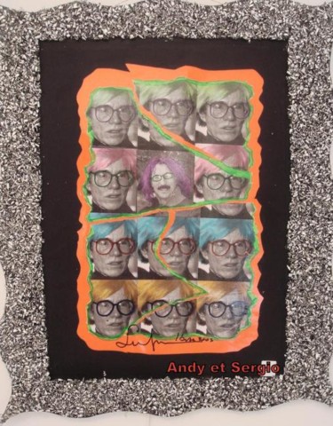 Peinture intitulée "Andy Warhol et Serg…" par Katherine Icardi-Lazareff, Œuvre d'art originale, Huile