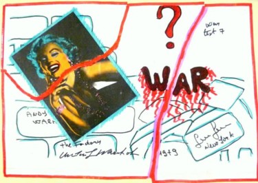 Peinture intitulée "War and Marilyn par…" par Katherine Icardi-Lazareff, Œuvre d'art originale, Huile