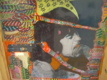 Peinture intitulée "Mike Jagger" par Katherine Icardi-Lazareff, Œuvre d'art originale, Huile