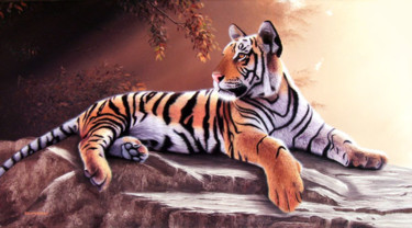 Pintura titulada "Tigre Joven" por Sergio Gaspar, Obra de arte original, Oleo