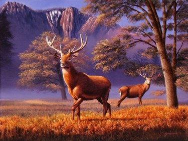 Pintura titulada "Ciervos colorados" por Sergio Gaspar, Obra de arte original