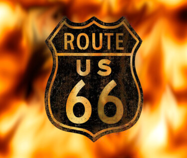 Arte digital titulada "ROUTE 66" por Sérgio Nogueira Júnior, Obra de arte original, Trabajo Digital 2D