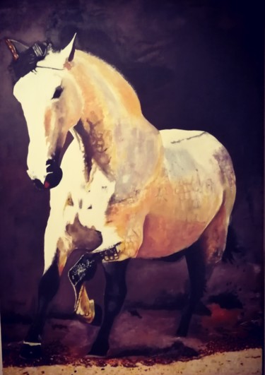 Painting titled "CABALLO" by Sergio Santander, Original Artwork, Oil