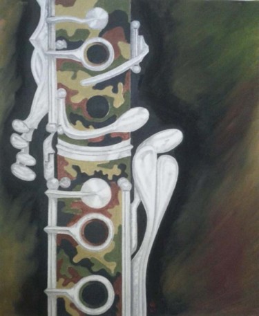 Peinture intitulée "clarinette MILI" par Sergius, Œuvre d'art originale, Huile