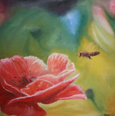 Peinture intitulée "l'abeille" par Sergius, Œuvre d'art originale, Huile