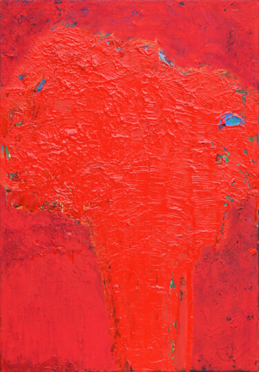 Peinture intitulée "Flowers. Colour red." par Sergiy Dekalyuk, Œuvre d'art originale, Huile Monté sur Châssis en bois