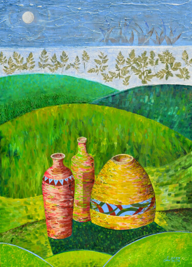 Картина под названием "Тріо / Trio / Трио" - Sergiy Totuha (Totuha), Подлинное произведение искусства, Масло