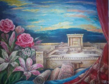 Malerei mit dem Titel "Temple of Solomon" von Sergiy Tsymbalov, Original-Kunstwerk, Acryl